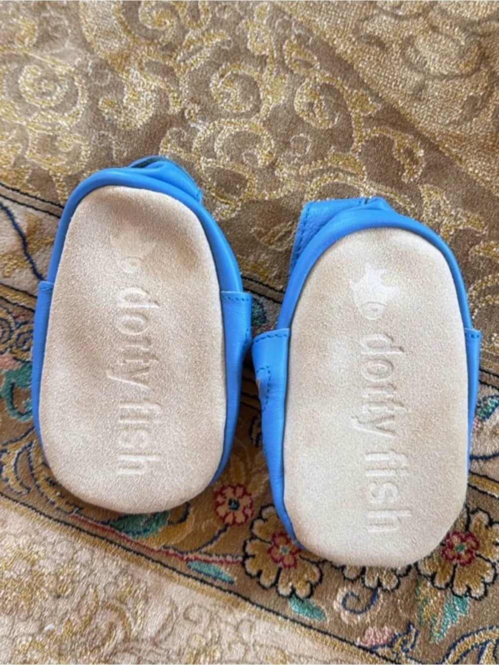 Baby Walker Soft Leather Sandals in Blue by